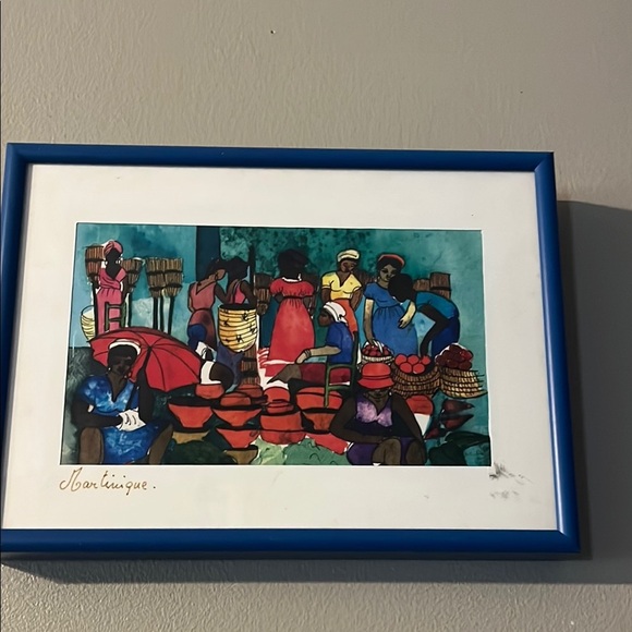 Colorful Market Scene Framed Art - Picture 1 of 3